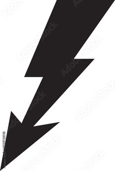 Fototapeta flash thunder power icon in flat. isolated on transparent background use Electric power symbol