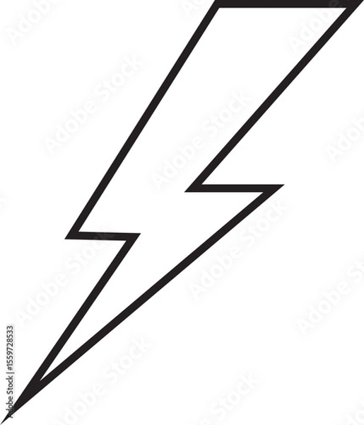 Fototapeta flash thunder power icon in line. isolated on transparent background use Electric power symbol