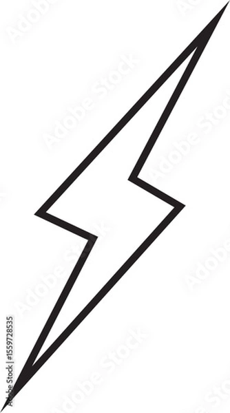Fototapeta flash thunder power icon in line. isolated on transparent background use Electric power symbol