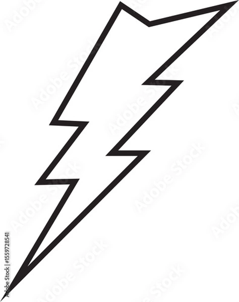 Fototapeta flash thunder power icon in line. isolated on transparent background use Electric power symbol