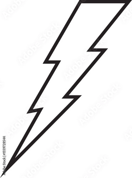 Fototapeta flash thunder power icon in line. isolated on transparent background use Electric power symbol