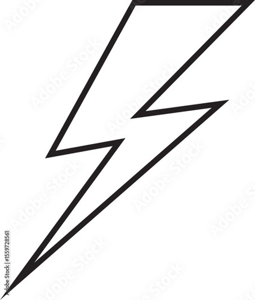 Fototapeta flash thunder power icon in line. isolated on transparent background use Electric power symbol