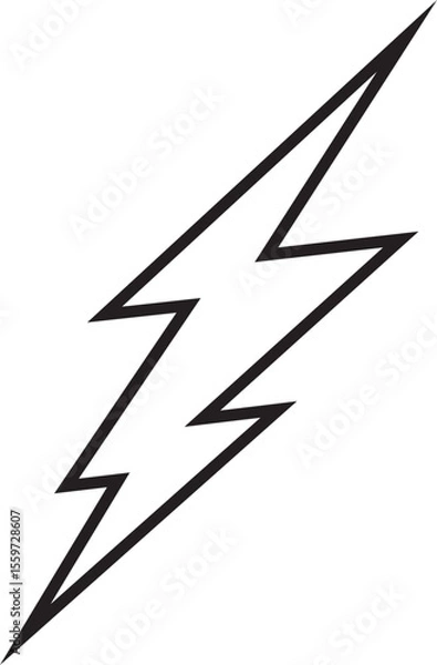 Fototapeta flash thunder power icon in line. isolated on transparent background use Electric power symbol