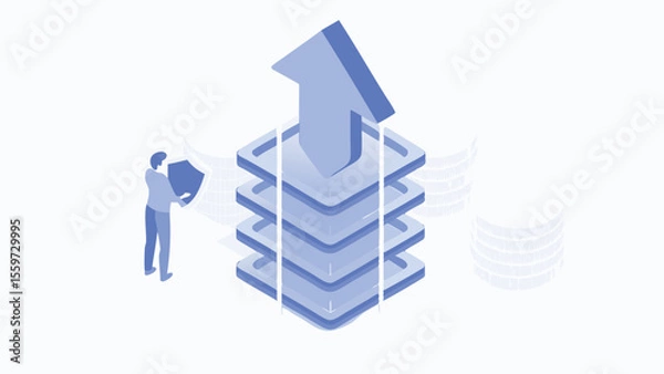 Fototapeta business graph with arrow