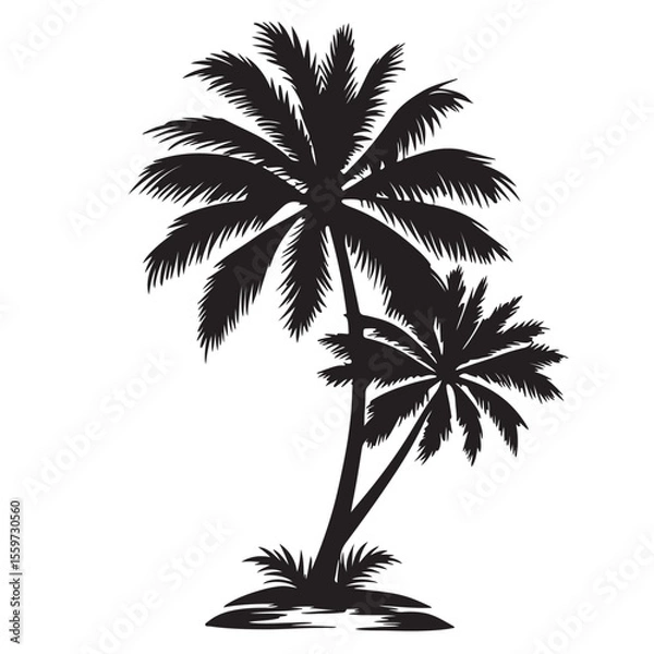 Obraz plam tree silhouette