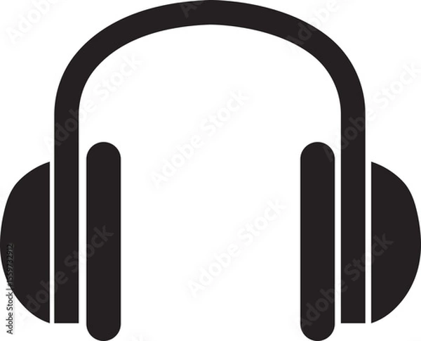 Fototapeta Headphone headset icon in flat style. isolated on transparent background.