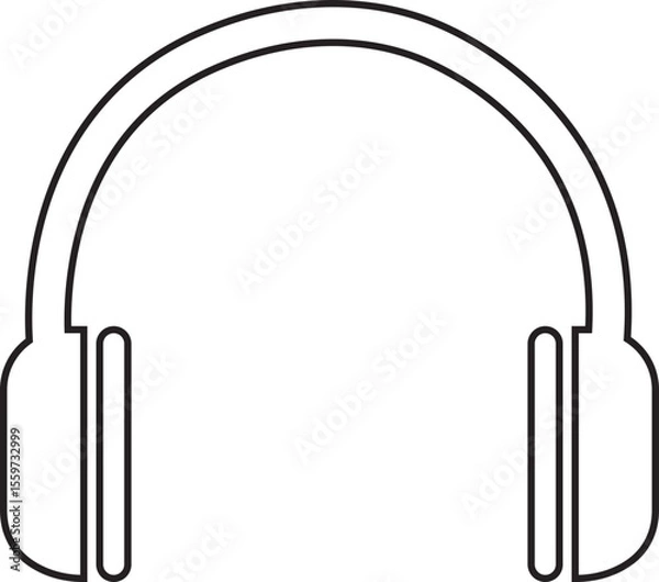 Fototapeta Headphone headset icon in line style. isolated on transparent background. 