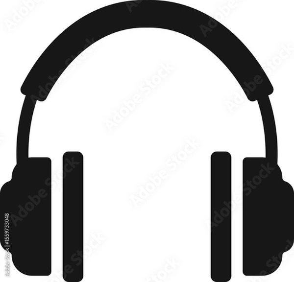 Fototapeta Headphone headset icon in flat style. isolated on transparent background.
