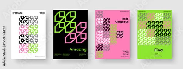 Fototapeta Modern Brochure Template. Abstract Book Cover Layout. Geometric Background Design. Banner. Flyer. Report. Poster. Business Presentation. Catalog. Magazine. Notebook. Portfolio. Brand Identity