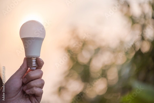 Fototapeta Energy saving LED BULB ECO With the environment,save money while saving the environment 