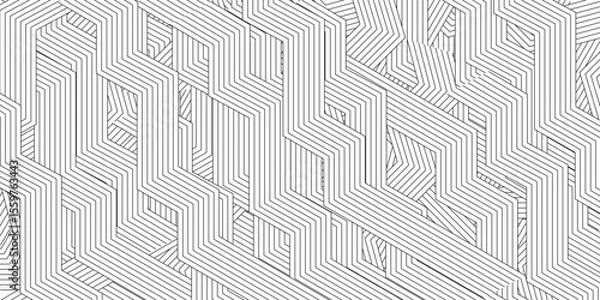 Fototapeta Abstract geometric pattern with black and white lines