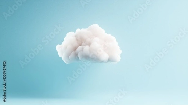 Fototapeta Cloud in a soft gradient sky, showcasing subtle tone shifts from pale blue to lavender.