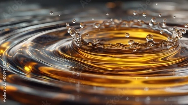 Fototapeta Dynamic close-up of water splash artistic nature photography in liquid environment