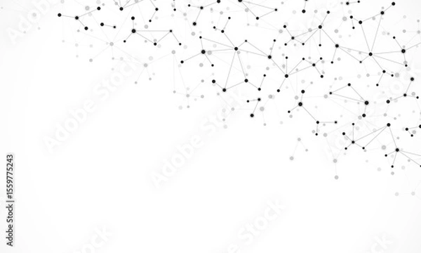Fototapeta Molecular structure and genetic engineering, molecules DNA, neural network, scientific research. Abstract background for innovation technology, science, healthcare, and medicine