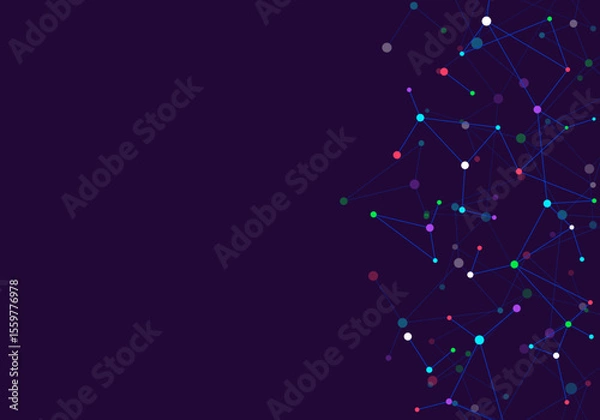 Fototapeta Molecular structure and genetic engineering, molecules DNA, neural network, scientific research. Abstract background for innovation technology, science, healthcare, and medicine