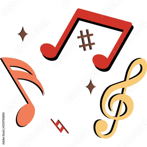 Fototapeta Retro Musical Note