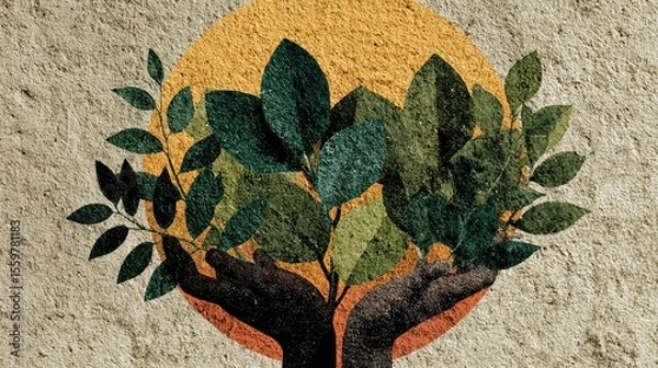 Fototapeta Creating sustainable equitable economy circular markets inclusive growth fair opportunity environmental justice regenerative design shared prosperity collective ethics