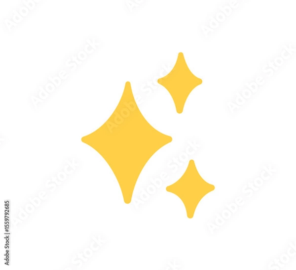Obraz Doodle glitter twinkle star icon. Yellow hand drawn shine star burst symbol. Sketch magic blink. Doodle spark shape icon. Vector illustration on white background.