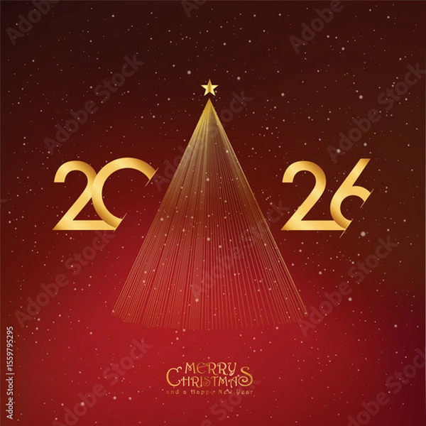 Fototapeta 2026 Happy New Year design vector. trendy new year 2025 design template. and merry Christams 