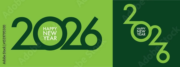 Fototapeta 2026 Happy New Year design vector. trendy new year 2025 design template. and merry Christams 