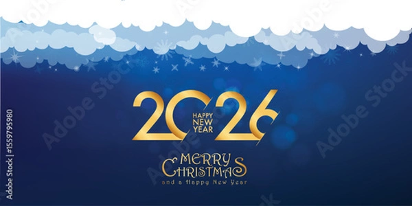 Fototapeta 2026 Happy New Year design vector. trendy new year 2025 design template. and merry Christams 