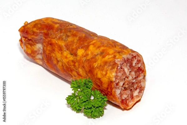 Obraz Geräucherte, grobe Bauernbratwurst