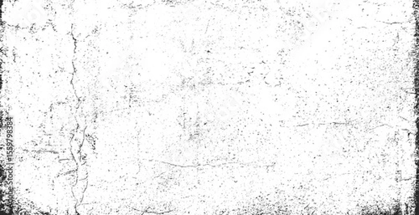 Fototapeta Texture of old surface on black background with white scratches. Worn, torn, weathered effect. Distressed black texture.Vector illustration, EPS 10.