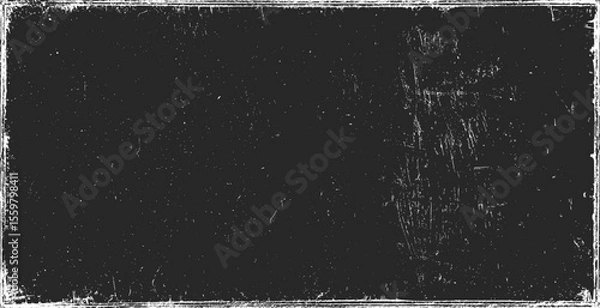 Fototapeta Texture of old surface on black background with white scratches. Worn, torn, weathered effect. Distressed black texture.Vector illustration, EPS 10.