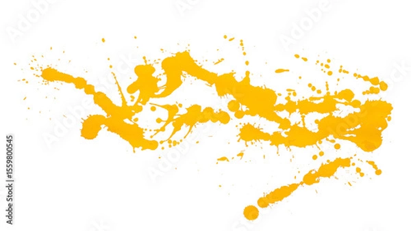 Fototapeta Bright yellow watercolor or ink stains with watercolor marks. Brush strokes and watercolor splashes set on a transparent background.