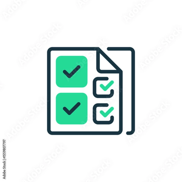 Fototapeta Checklist Two Tone Color Icon. linear style sign for mobile concept and web design. Outline vector icon.