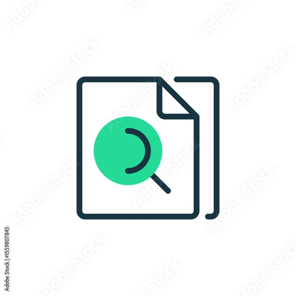 Fototapeta Document Review Two Tone Color Icon. linear style sign for mobile concept and web design. Outline vector icon.