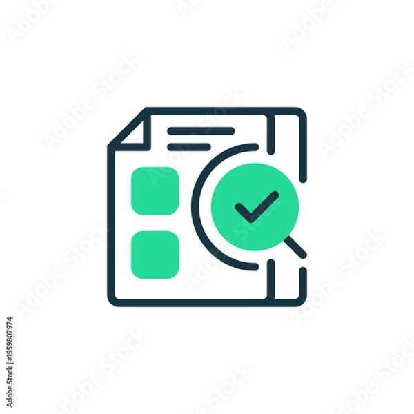 Fototapeta Audit Checklist Two Tone Color Icon. linear style sign for mobile concept and web design. Outline vector icon.