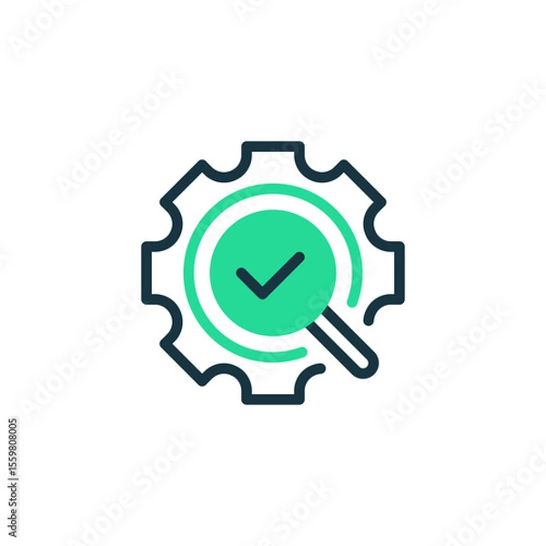 Fototapeta Machine Inspection Two Tone Color Icon. linear style sign for mobile concept and web design. Outline vector icon.