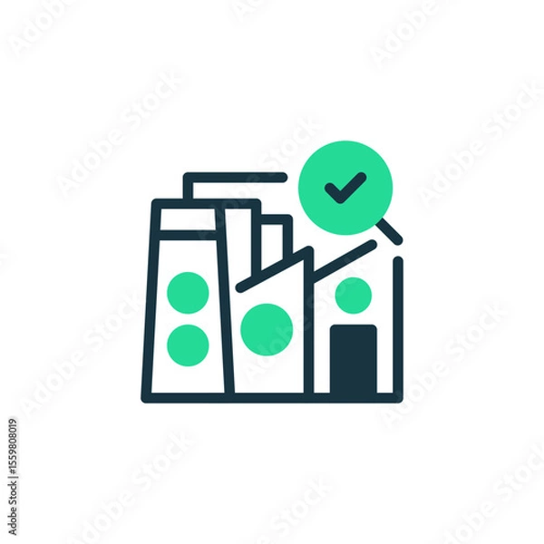 Fototapeta Factory Inspection Two Tone Color Icon. linear style sign for mobile concept and web design. Outline vector icon.