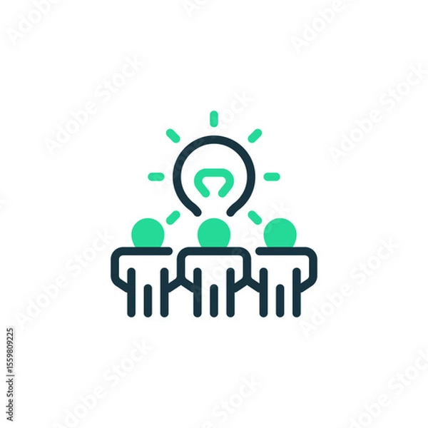 Fototapeta Brainstorming Two Tone Color Icon. linear style sign for mobile concept and web design. Outline vector icon.