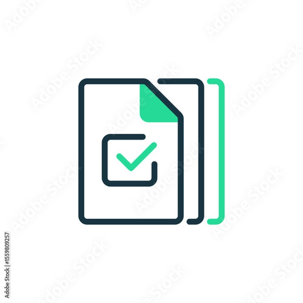 Fototapeta Paperwork Two Tone Color Icon. linear style sign for mobile concept and web design. Outline vector icon.