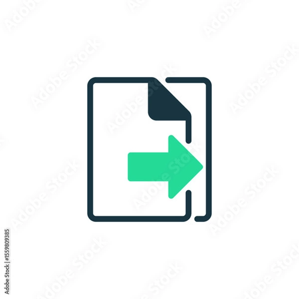 Fototapeta Document Sharing Two Tone Color Icon. linear style sign for mobile concept and web design. Outline vector icon.