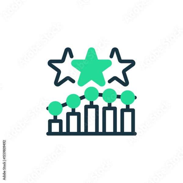 Fototapeta Performance Review Two Tone Color Icon. linear style sign for mobile concept and web design. Outline vector icon.