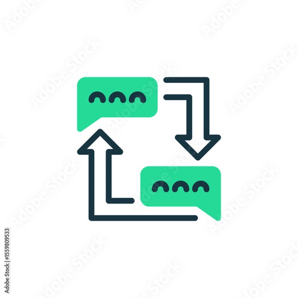 Fototapeta Feedback Loop Two Tone Color Icon. linear style sign for mobile concept and web design. Outline vector icon.
