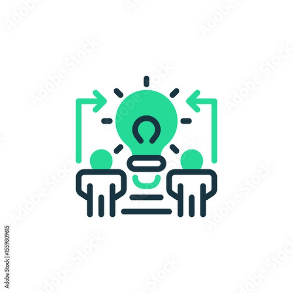Fototapeta Brainstorming Two Tone Color Icon. linear style sign for mobile concept and web design. Outline vector icon.