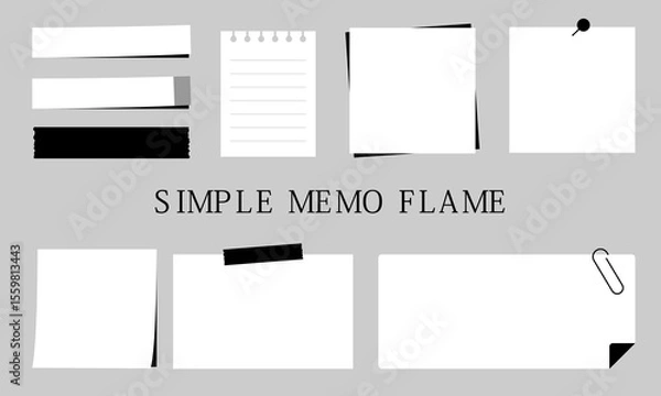 Fototapeta シンプルメモ帳ベクターセット