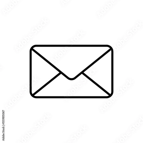 Fototapeta Black line icon of an envelope representing email and digital communication