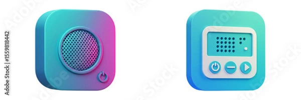 Obraz App Icons: Music Player Interface Design