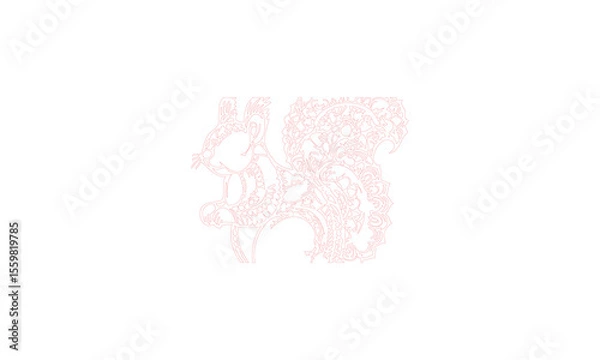 Fototapeta Vector mandala rabbit design with fully editable high quality
