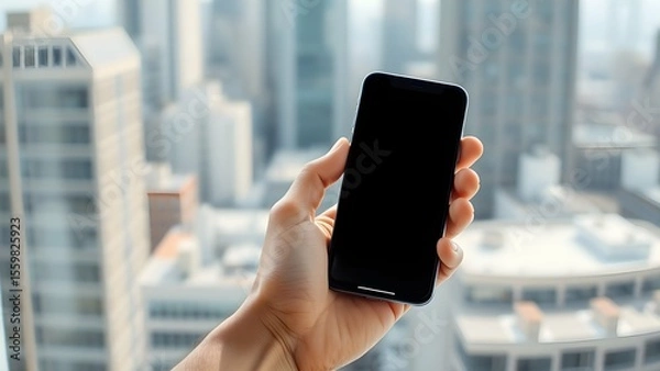 Fototapeta Smart phone Screen Mockup in Hand