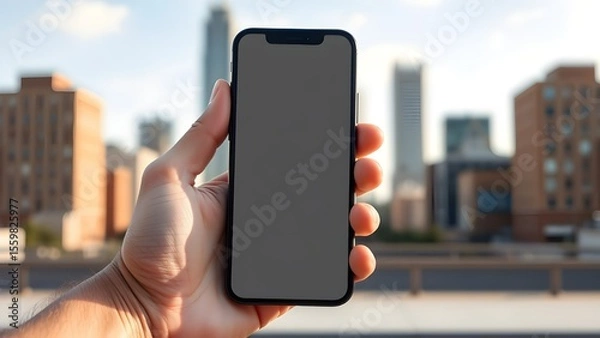 Fototapeta Smart phone Screen Mockup in Hand