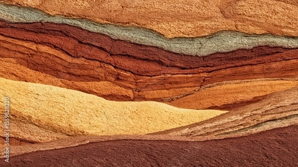 Fototapeta Multicolored Clay Layers in a Geological Formation