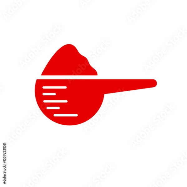 Obraz Scoop icon. Measuring cup. Vector icon isolated on white. red