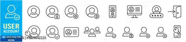 Fototapeta User account icon set. Avatar icons collection. Editable vector icon illustration.