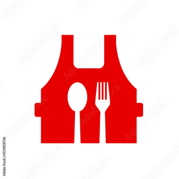 Obraz Apron icon flat vector illustration red